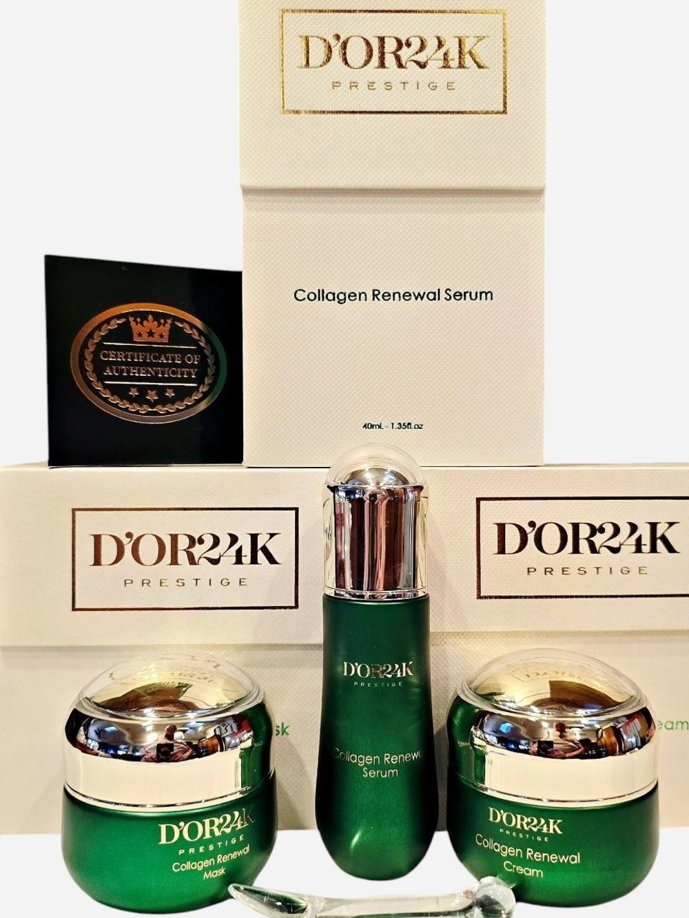 D'OR 24K Prestige Collagen Renewal Serum, Mask & Cream TRIO NIB